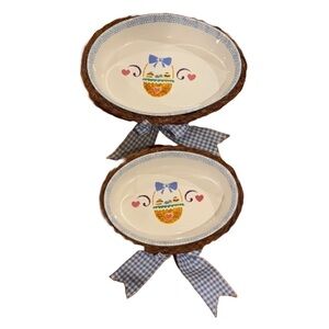 ABC Distributing Vintage 1995 Ceramic Easter Cottagecore Serving Bowls